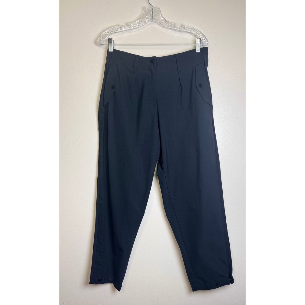 Paskho Mens Pants Size M Black Technical Stretch Utility Trousers